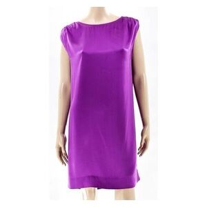 Stella McCartney Vibrant silk Purple Sleeveless shift Dress